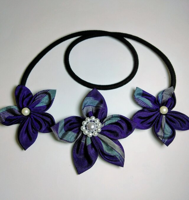 軽く和柄の花ネックレス　85