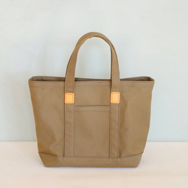 革と帆布のトートバッグS カーキ