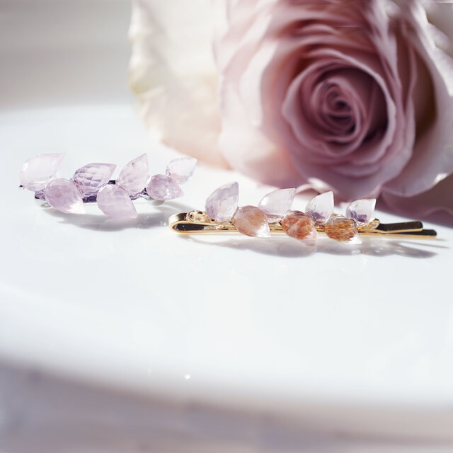 ローズクォーツによる桜の花芽のブローチ ～桜の花芽 | iichi 日々の