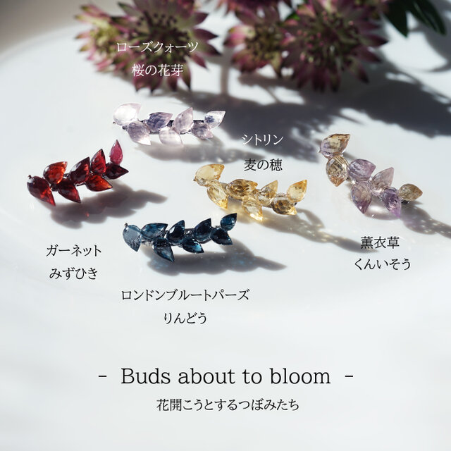 ローズクォーツによる桜の花芽のブローチ ～桜の花芽 | iichi 日々の