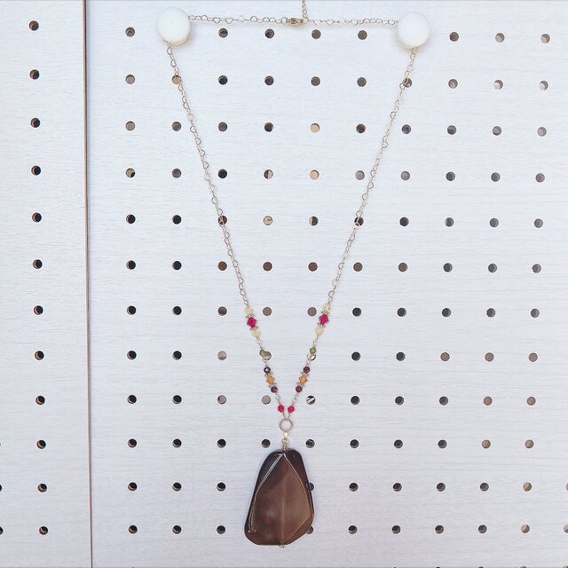 アゲート 天然石の14Kgfネックレス ペンダント