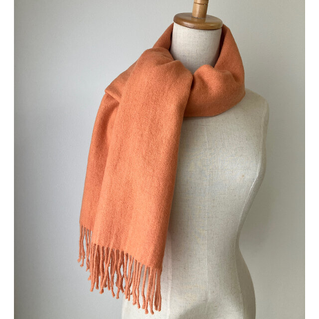 草木染ウールマフラー-インド茜染め