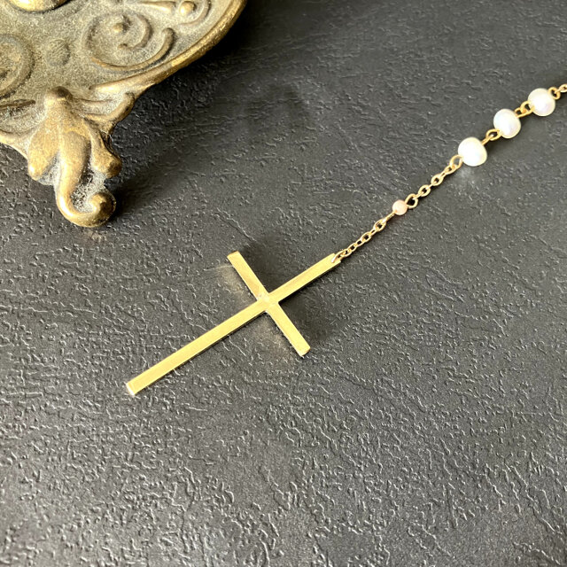 フランス奇跡のメダイ] ロザリオnecklace - vintageビーズ* 1点限り
