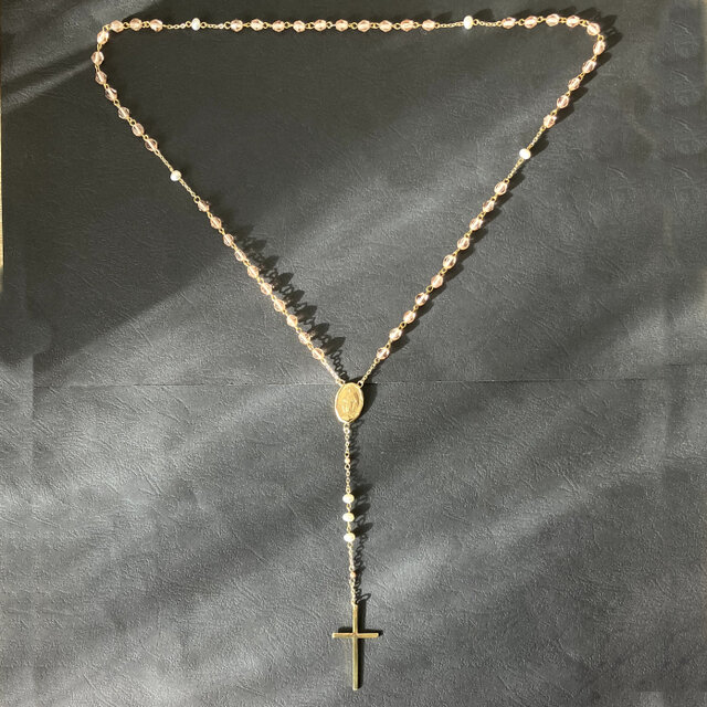 フランス奇跡のメダイ] ロザリオnecklace - vintageビーズ* 1点限り