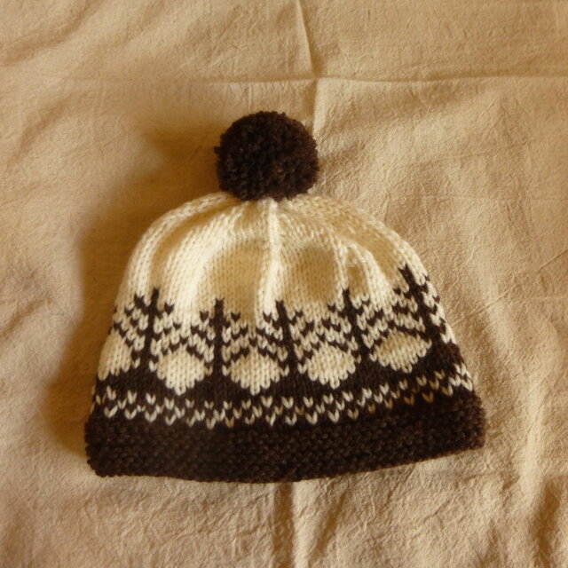 ツリー柄のニットキャップ