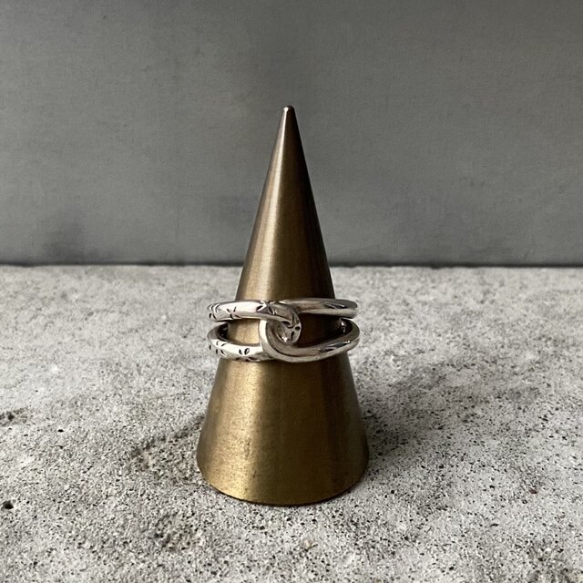 Vintage USA SILVER 925 flower stamped combination design ring