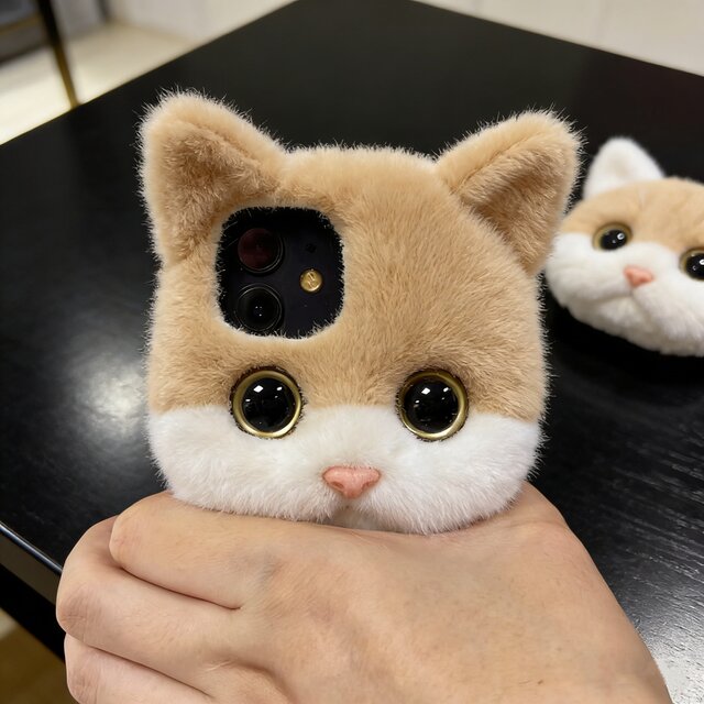猫 スマホケース iPhone17/16 ケース ふわふわ 茶白ハチワレ Pixel