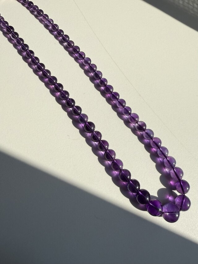 帝王紫・プレミアム・天然アメジストタワーネックレス Amethyst・約25cm