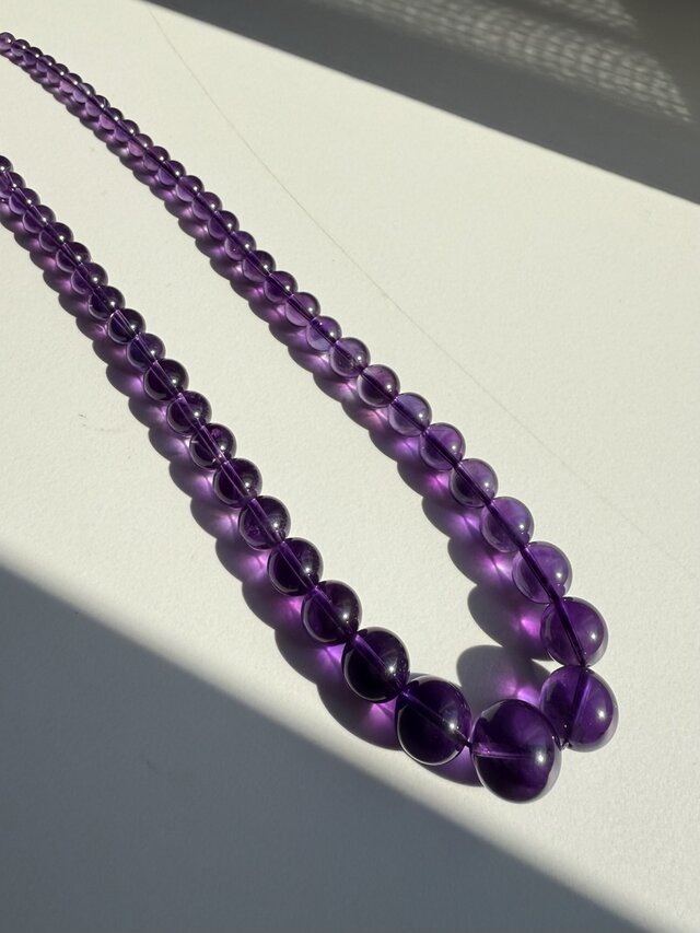 帝王紫・プレミアム・天然アメジストタワーネックレス Amethyst・約