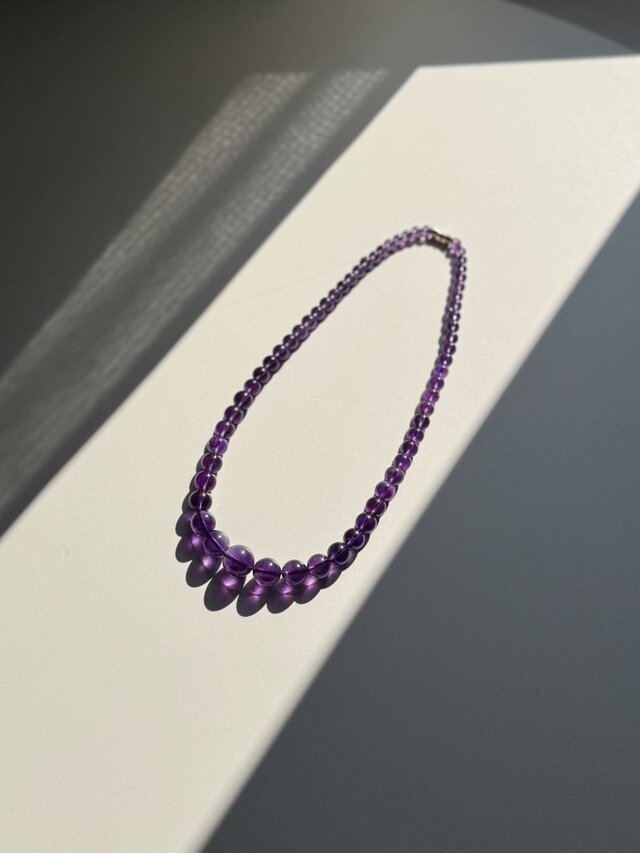 帝王紫・プレミアム・天然アメジストタワーネックレス Amethyst・約
