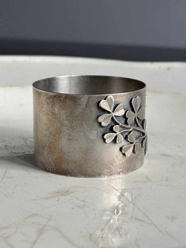 ナプキンリング クローバー モノグラム シルバー フランス