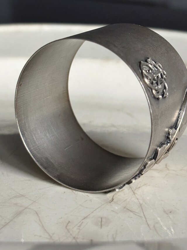 ナプキンリング クローバー モノグラム シルバー フランス