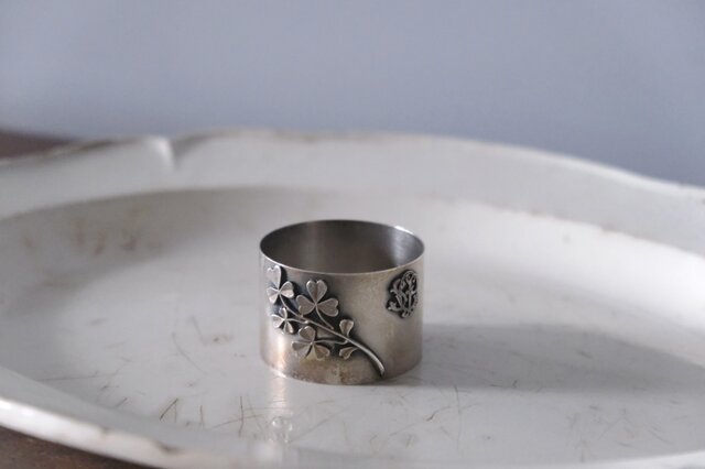 ナプキンリング クローバー モノグラム シルバー フランス