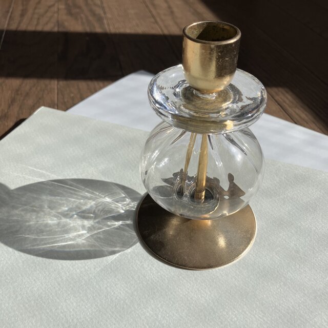 北欧＊エリック・ホグラン/キャンドルホルダー/クリア×ゴールド