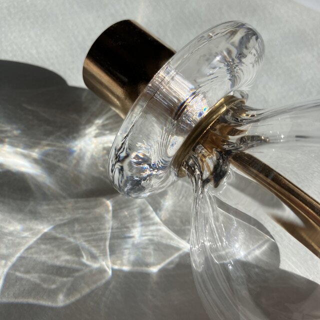 北欧＊エリック・ホグラン/キャンドルホルダー/クリア×ゴールド