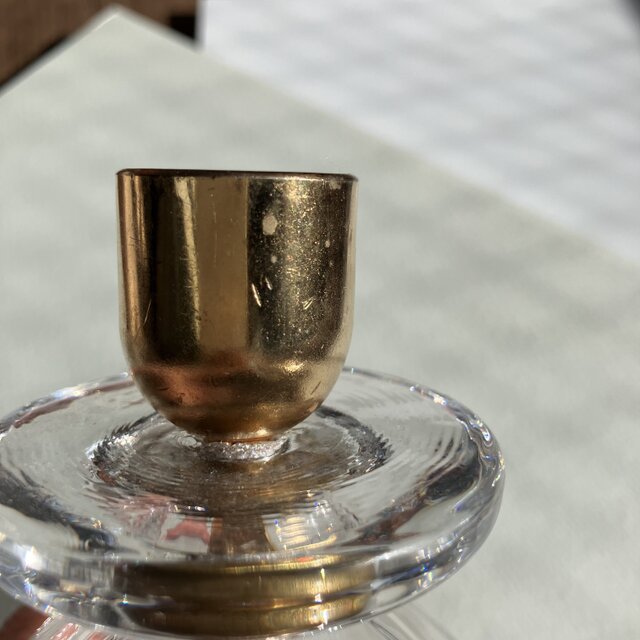 北欧＊エリック・ホグラン/キャンドルホルダー/クリア×ゴールド