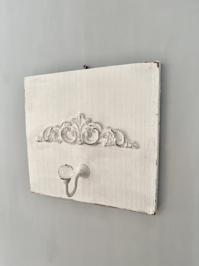 1点もの アンティーク シャビーシックなウォールフック 1連 ピュア