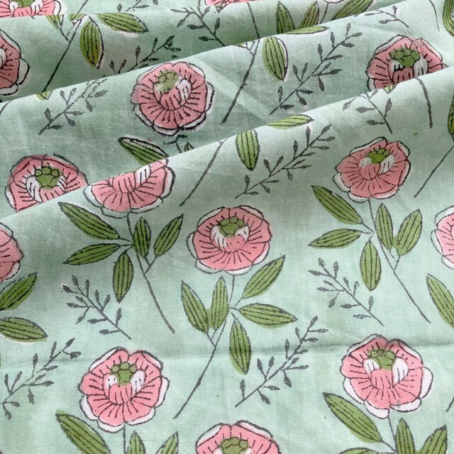 インド ブロックプリント生地 ミニカットクロス10枚セットv18 寒色系