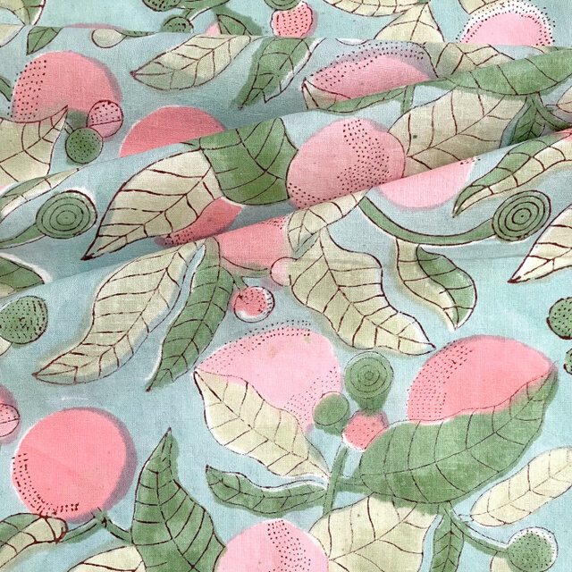 インド ブロックプリント生地 ミニカットクロス10枚セットv18 寒色系