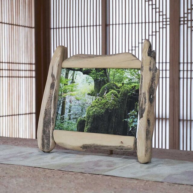 流木フォトスタンド 写真額 写真立て 木の額 流木アート 木の