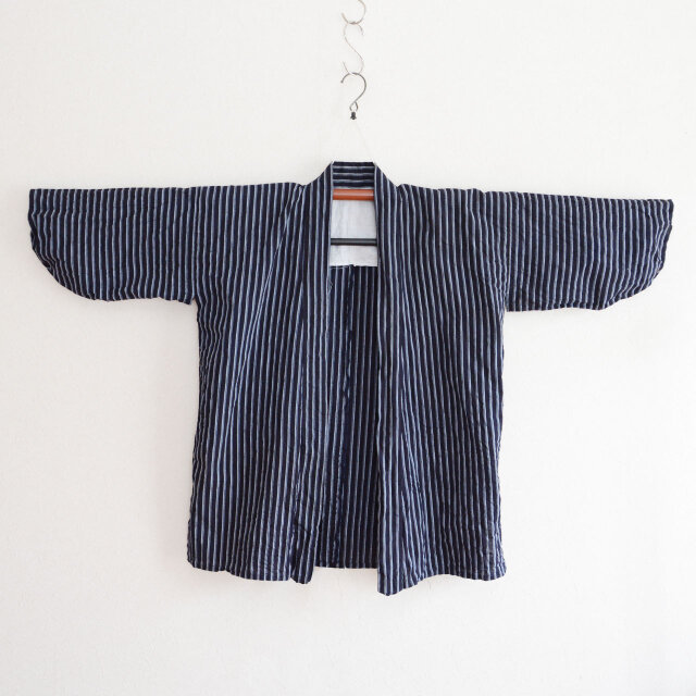 野良着 古布 木綿 縞模様 着物 | 昭和中期 ジャパンヴィンテージ