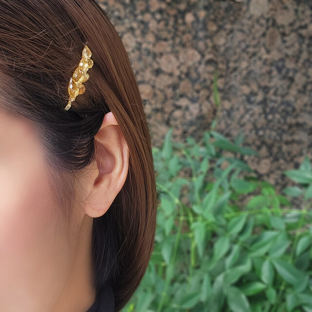 シトリンによる麦の穂のヘアピン ～麦の穂 | iichi 日々の暮らしを