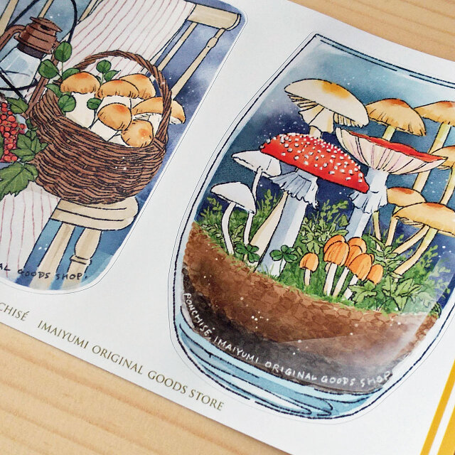 キノコのステッカー | iichi 日々の暮らしを心地よくするハンドメイド