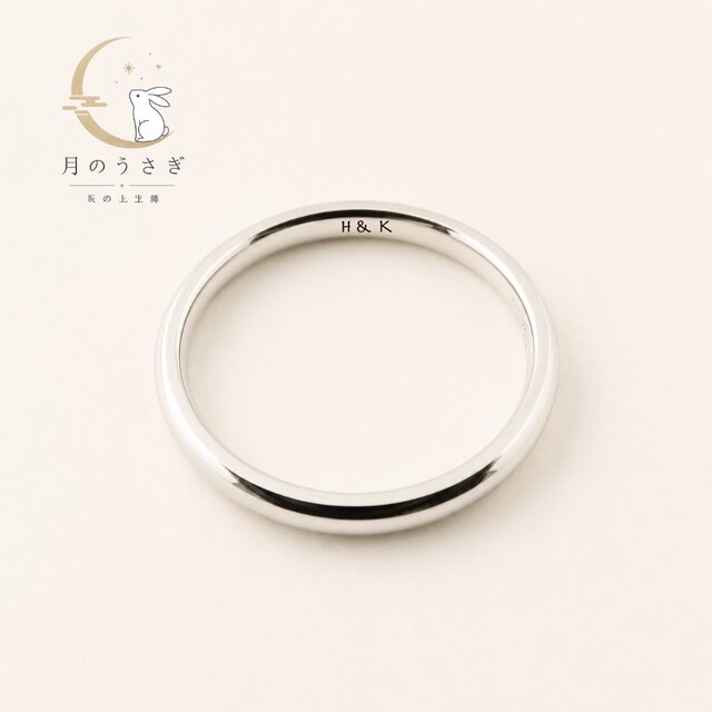 月のうさぎ リング 「1本」 幅2.0mm サージカルステンレス316L | iichi