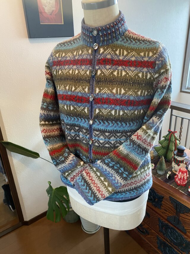 ツィード素材　軽い編み込みジャケット