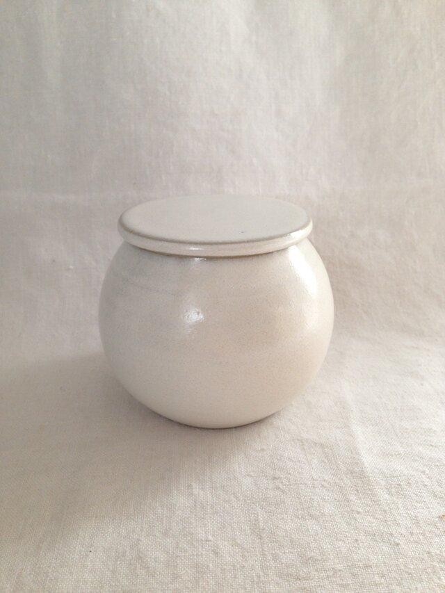 丸蓋物(アンティークホワイト)