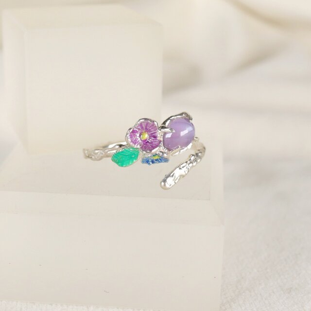 星の花束 ― スターサファイアのシルバーリング　SV925 フリーサイズ