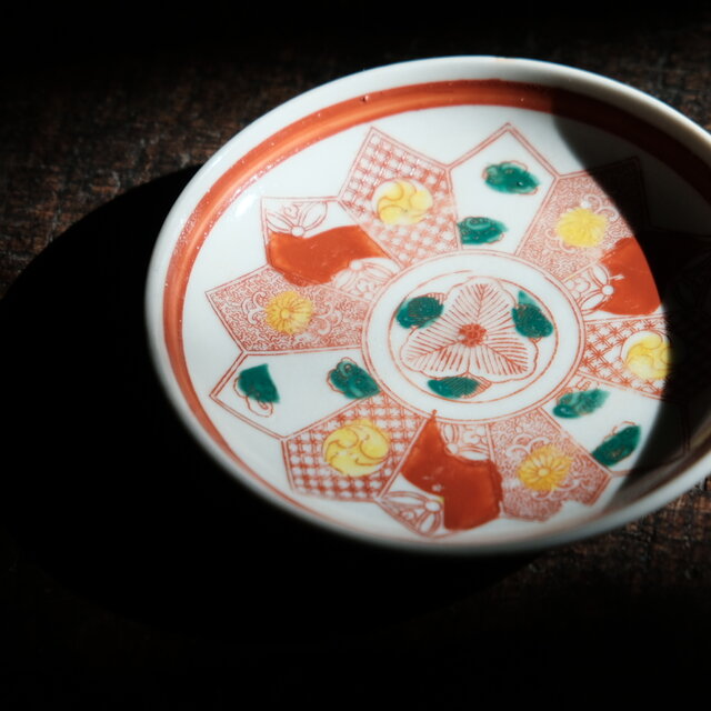 赤絵 - antiques 骨董 赤絵印判小皿 7521明治時代 伊万里焼 小皿（初品