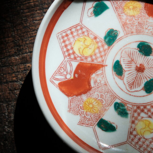 赤絵 - antiques 骨董 赤絵印判小皿 7521明治時代 伊万里焼 小皿（初品