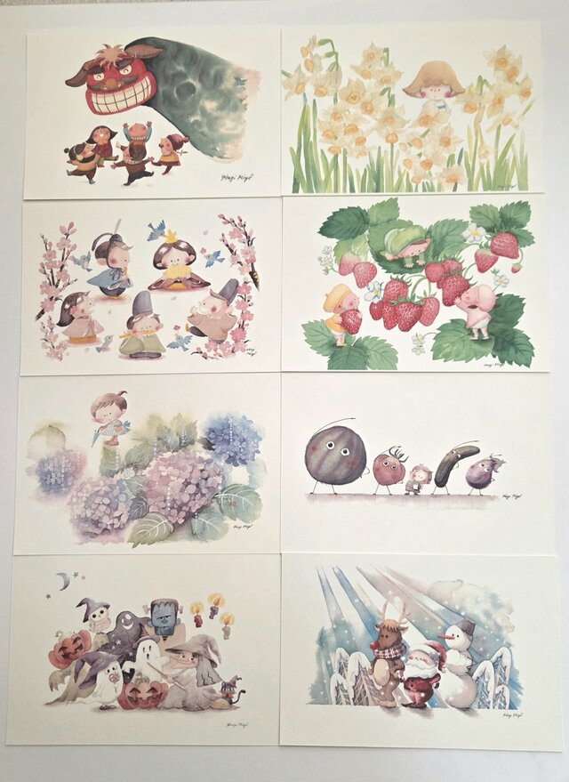 季節を楽しむポストカード8枚セット