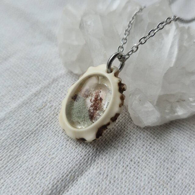 鹿の角 ガーデンクォーツのネックレス