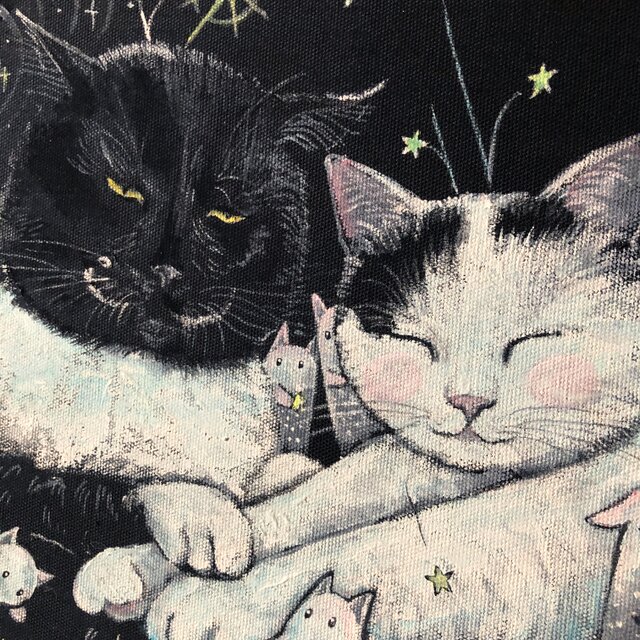 星を降らせる魔法」F3サイズ アート作品 原画 徳島洋子作品 アクリル