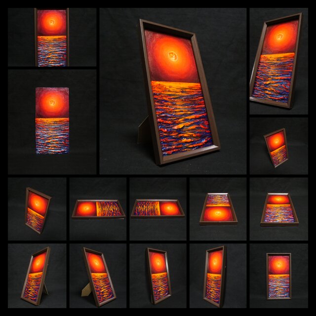 油絵 長方形ミニ絵画【神秘的な夜】 | iichi 日々の暮らしを心地よく