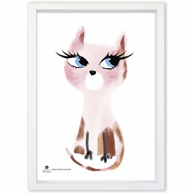 不満なネコ　猫　送料無料 　イラスト　A4〜A0　ポスター　アートポスター　アート/sei検索新着順　3843