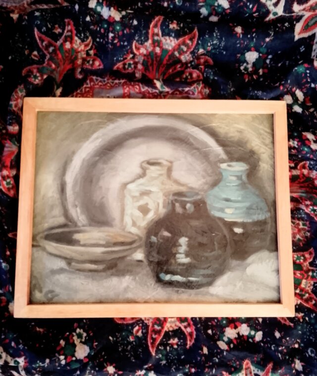 油絵。焼き物。