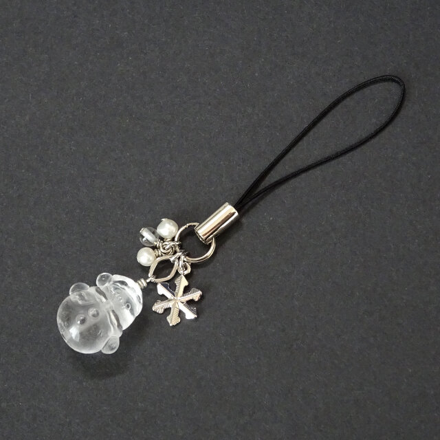 雪だるま水晶のストラップ《MA-117》 | iichi 日々の暮らしを心地よく