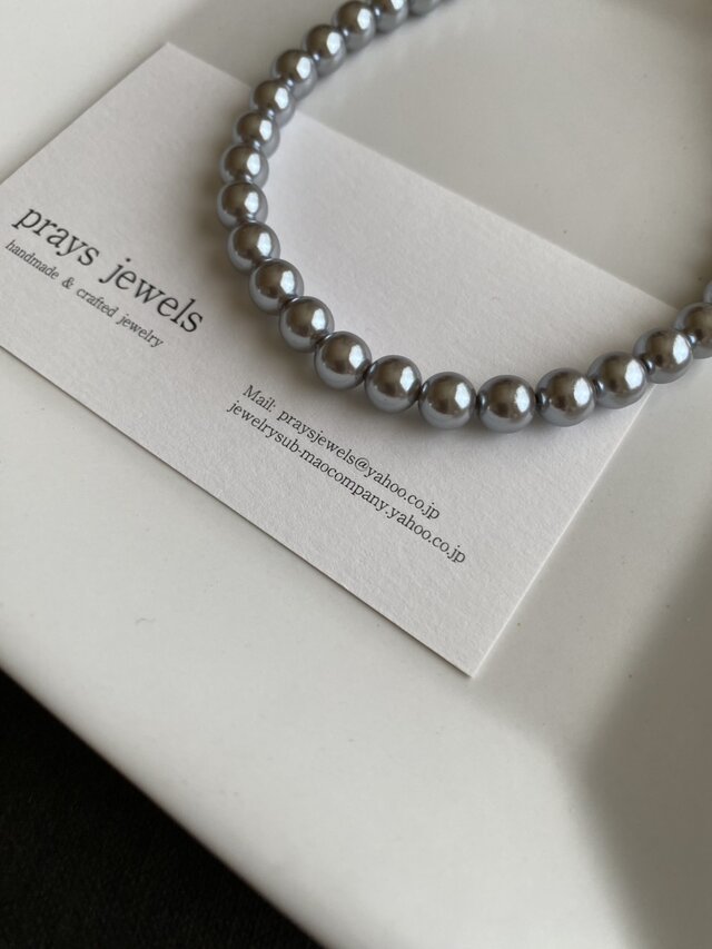 Vintage Pearls Necklacesシルバーグレーパール 47.5cm（アクリル
