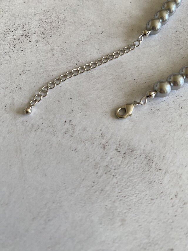 Vintage Pearls Necklacesシルバーグレーパール 47.5cm（アクリル
