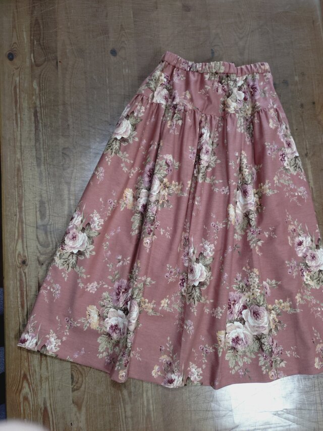 ティアードスカート　ピンク