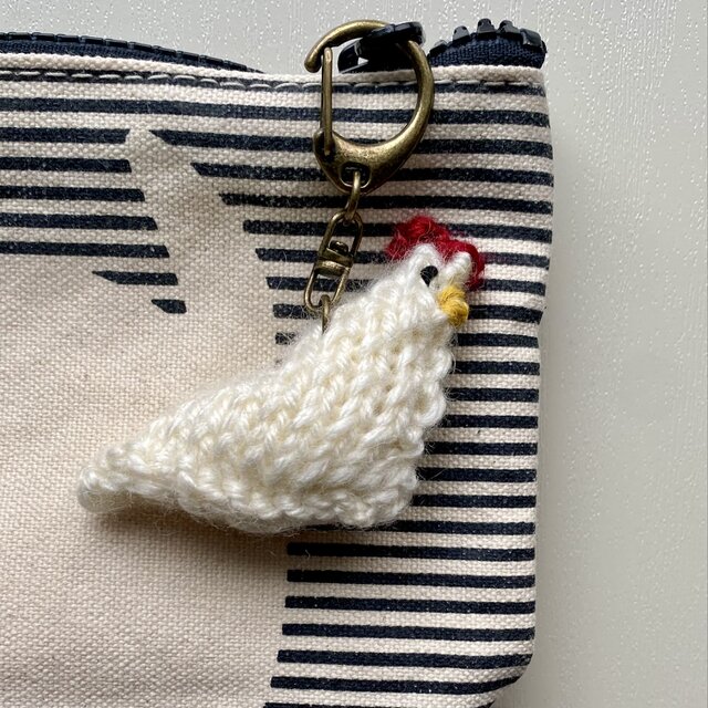 鶏のキーホルダー①（ホワイト）
