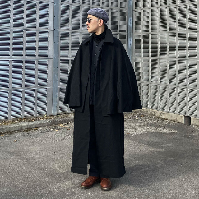 1920〜30年代 ジャパンヴィンテージ トンビマント ブラックウール 二重 1920〜30年代 ジャパンヴィンテージ トンビマント ブラックウール 二重