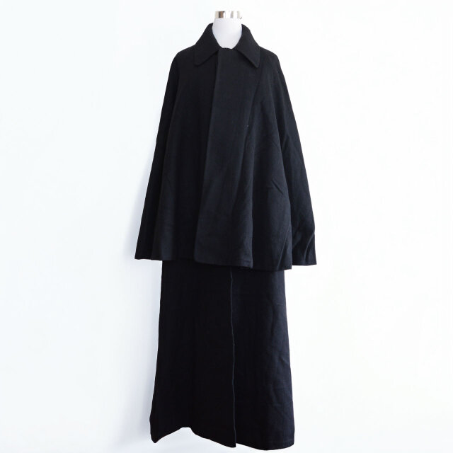 1920〜30年代 ジャパンヴィンテージ トンビマント ブラックウール 二重