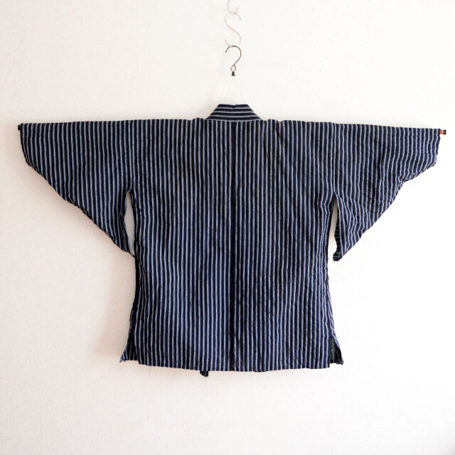 昭和初期〜中期 日本の野良着 古布 木綿 縞模様 着物 ジャパン
