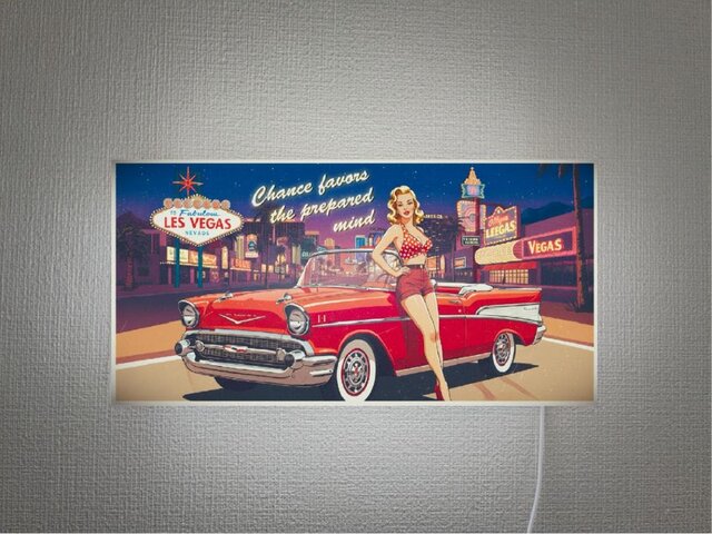 オーダー無料】アメ車 ラスベガス ピンナップガール ガレージ