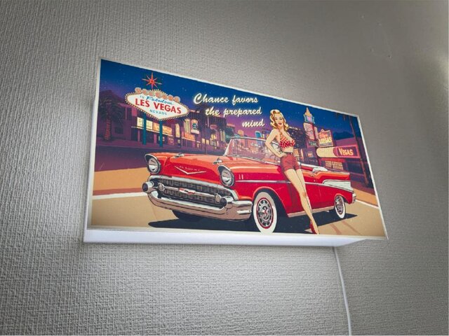 オーダー無料】アメ車 ラスベガス ピンナップガール ガレージ