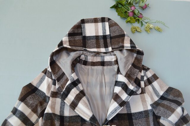 総裏チェック柄大人可愛いダブルコート♪ | iichi 日々の暮らしを